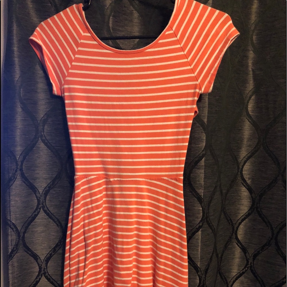 Pink and white stripped dress